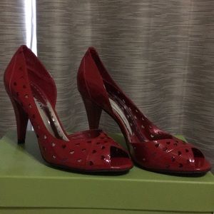Gianni Bini▪️Flame Red Heart cut out heels